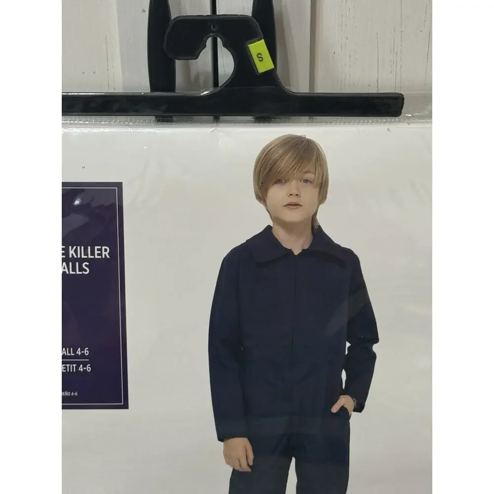 Navy Blue Killer Coveralls Child Costume Size Small 4-6 Michael Myers Jumpsuit